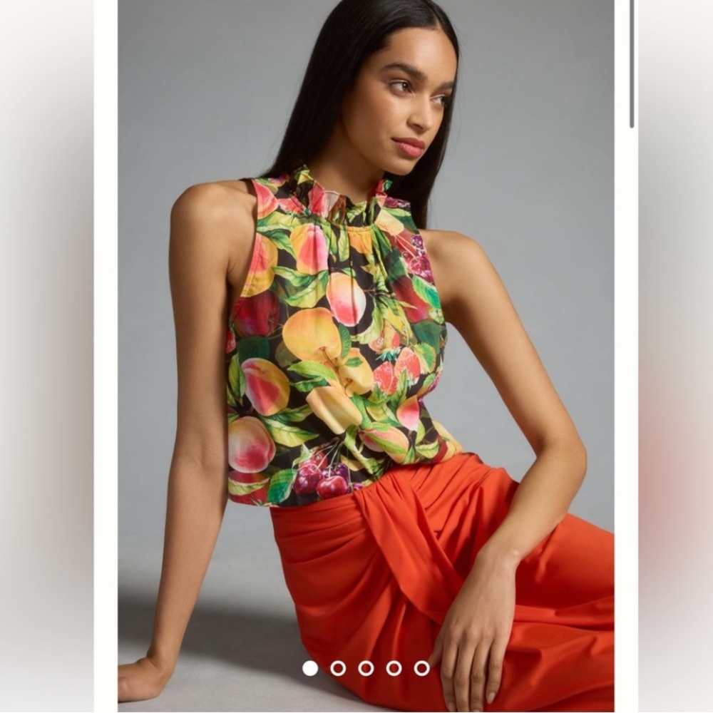 NWT Maeve Anthropology Poplin Fruit sleeveless M